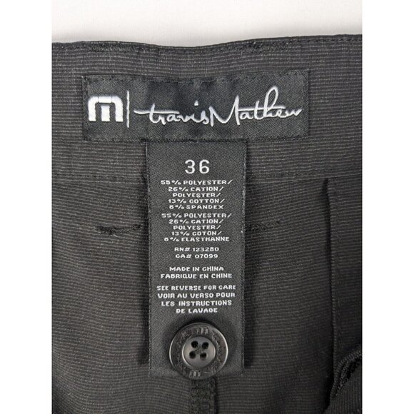 Travis Mathew Shorts Mens 36 Black Sand Harbour Flat Front Performance Golf - Picture 9 of 11